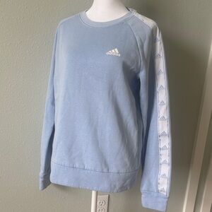 Adidas Sky Blue Crewneck with Logo Accents